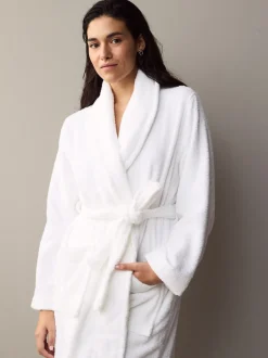 White 100% Cotton Towelling Dressing Gown