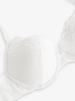 White A-DD Push Up Padded Balcony Bra