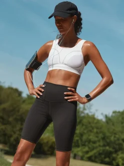 White B-G Active Sports High Impact Dry Tech Non Pad Bra