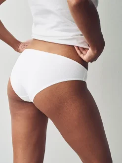 White Bikini Cotton Rich Knickers 5 Pack