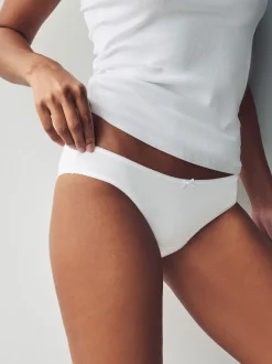 White Bikini Cotton Rich Knickers 5 Pack