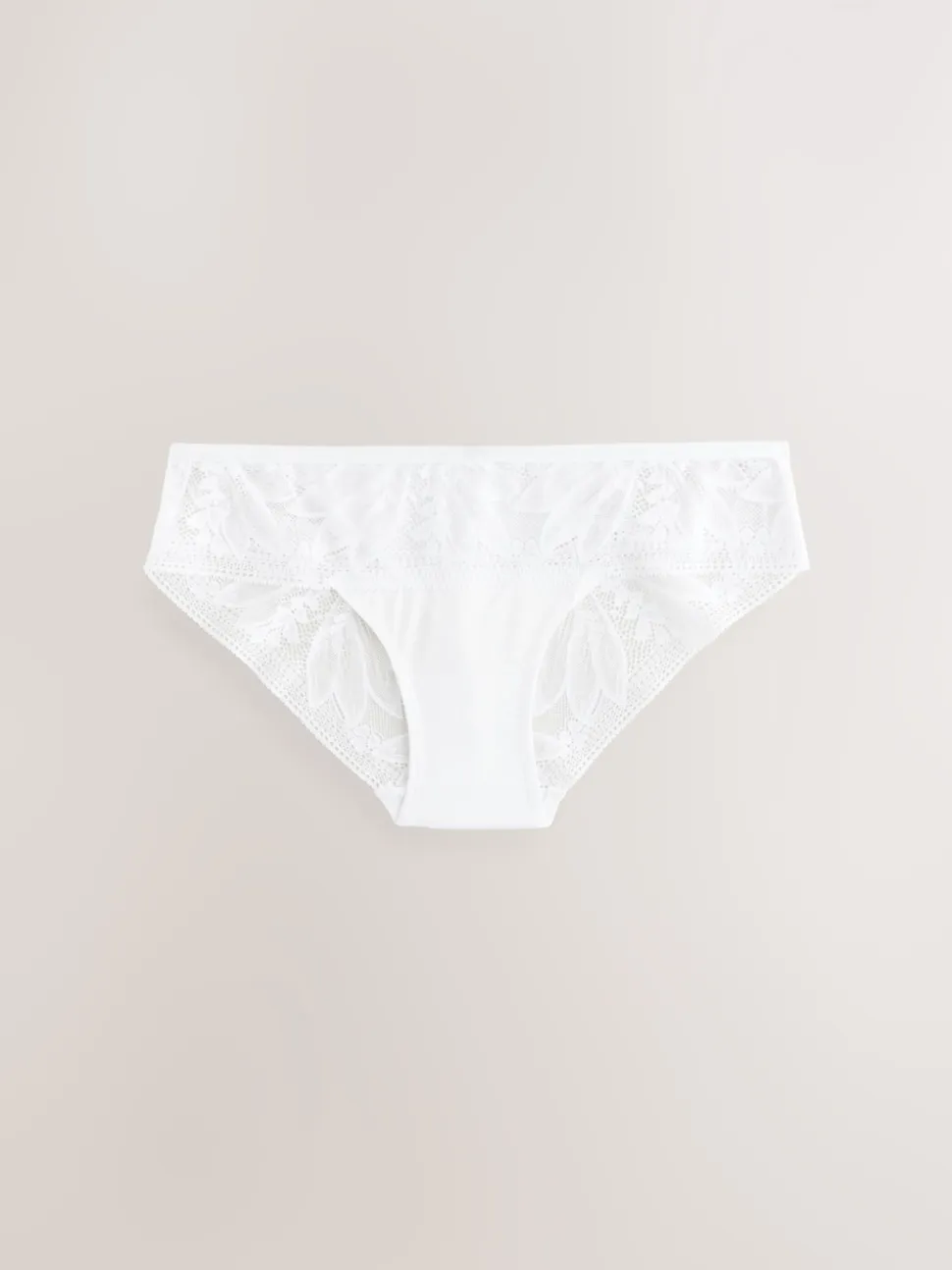 White Brazilian Lace & Microfibre Knickers 2 Pack
