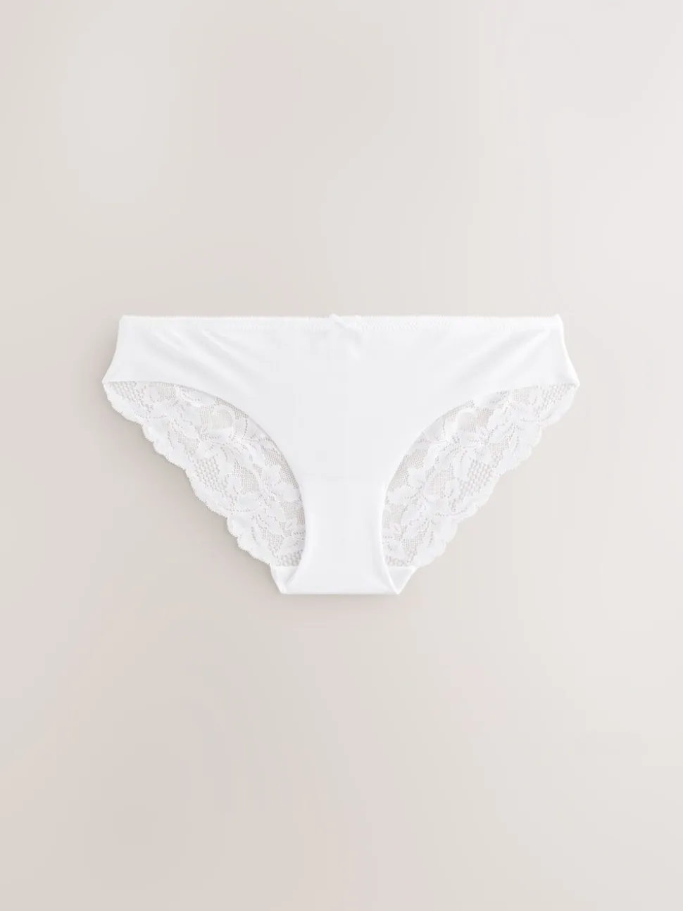 White Brazilian No VPL Lace Back Briefs 3 Pack