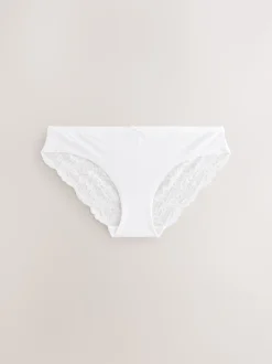 White Brazilian No VPL Lace Back Briefs 3 Pack