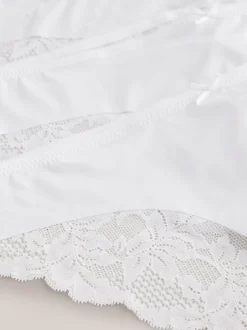 White Brazilian No VPL Lace Back Briefs 3 Pack
