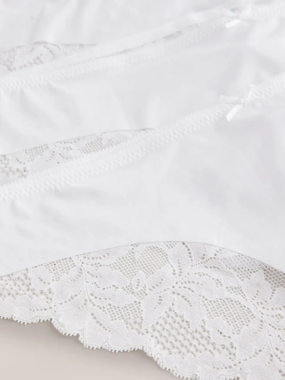 White Brazilian No VPL Lace Back Briefs 3 Pack