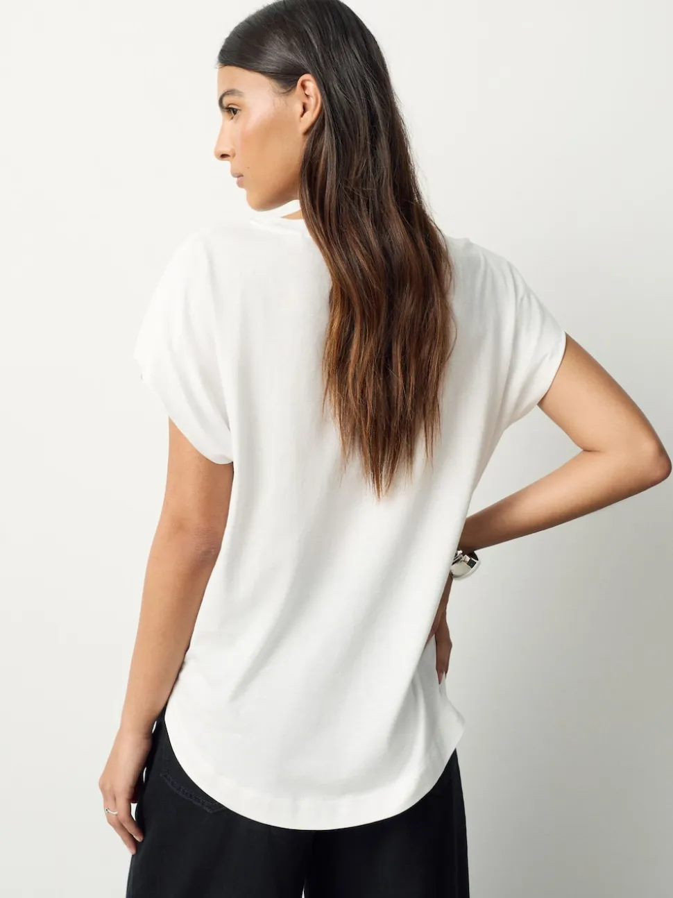 White Cap Sleeve TENCEL™ Modal Blend T-Shirt
