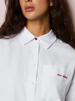 White Casual Long Sleeve Cropped Shirt