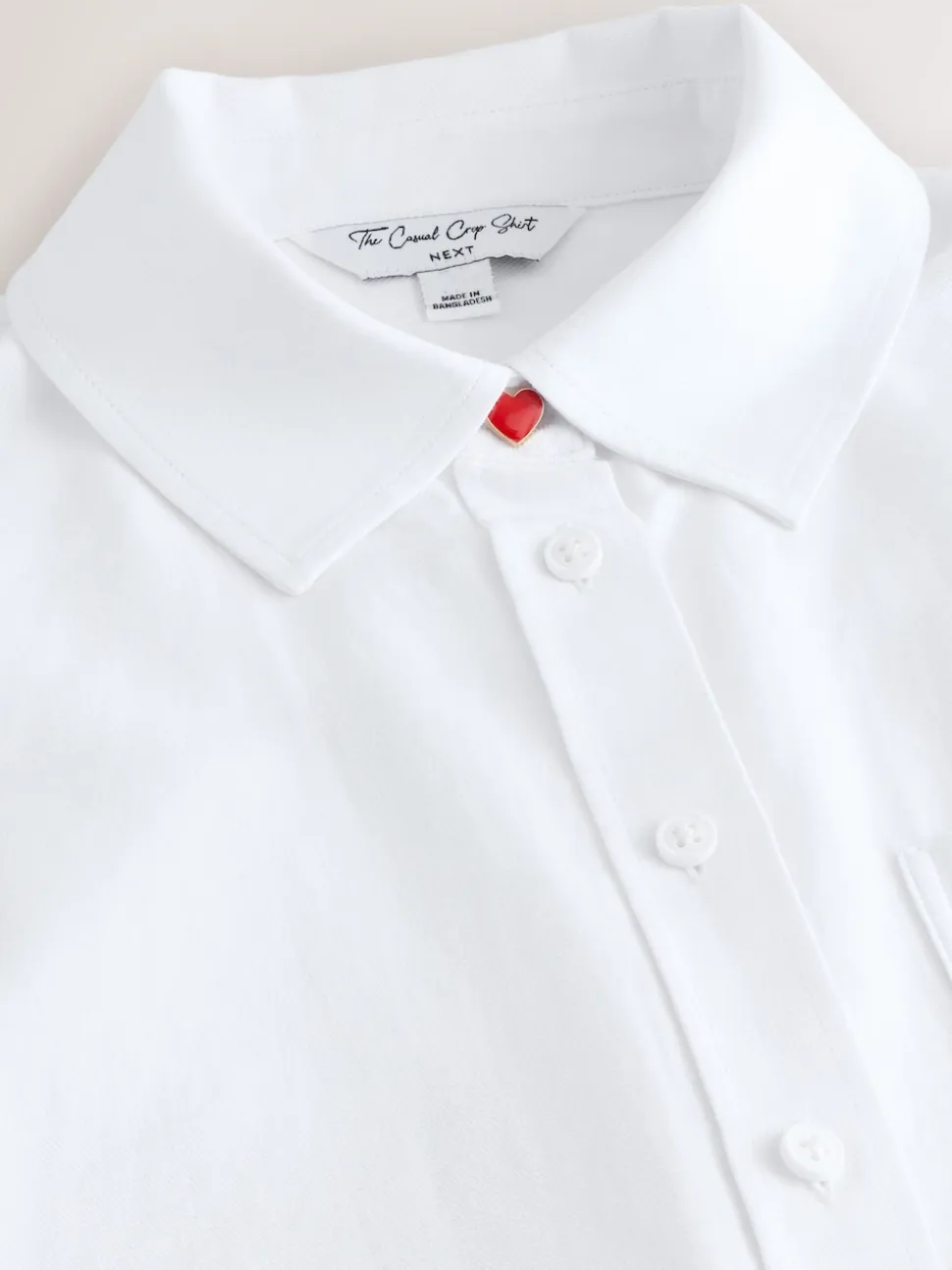 White Casual Long Sleeve Cropped Shirt