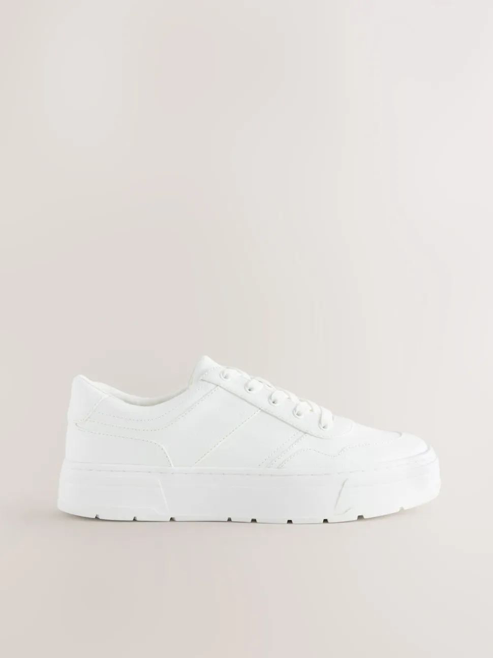 White Cleat Chunky Lace Up Trainers