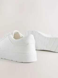 White Cleat Chunky Lace Up Trainers