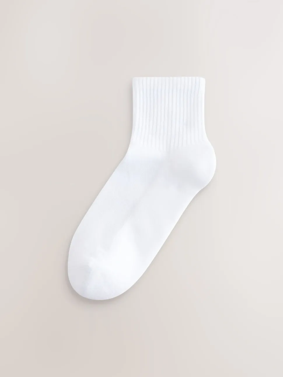 White Cushion Sole Ribbed Sport Cropped Ankle Socks 3 Pack With Arch Support