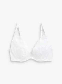 White DD+ Floral Lace Bra