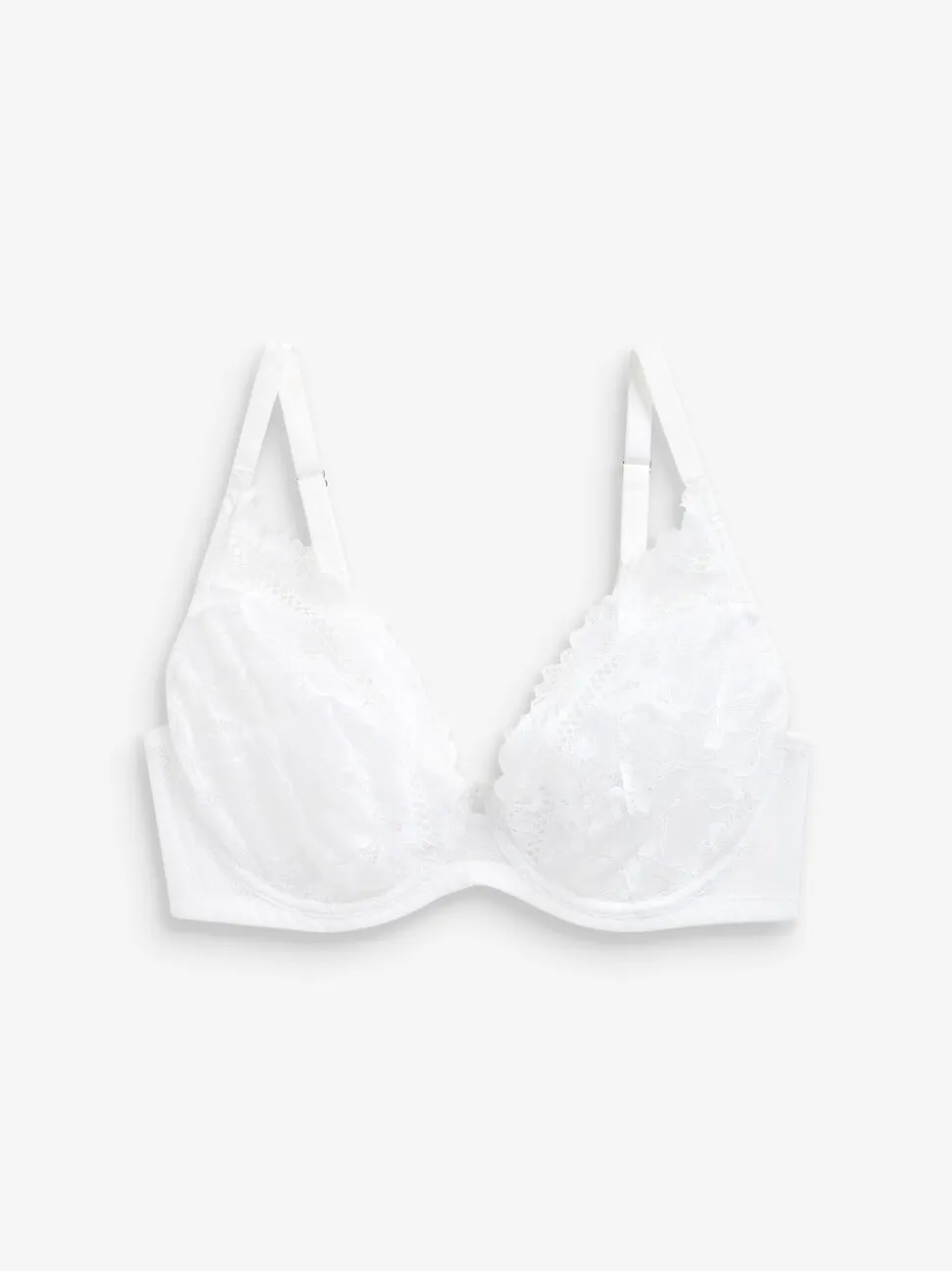 White DD+ Floral Lace Bra