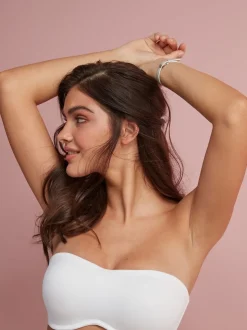 White DD+ Non Pad Minimise Strapless Bandeau Bra