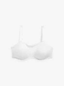 White DD+ Non Pad Minimise Strapless Bandeau Bra