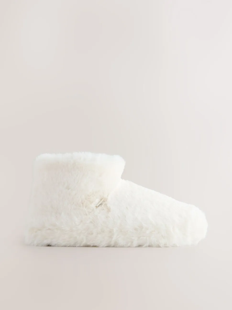 White Faux Fur Boot Slippers
