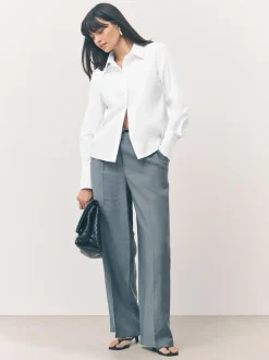 White Fitted Stretch Essential Long Sleeve Shirts 2 Pack