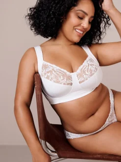 White F-K Ultimate Comfort Cup Padded Strap Non Pad Non Wired Bra with Side Support