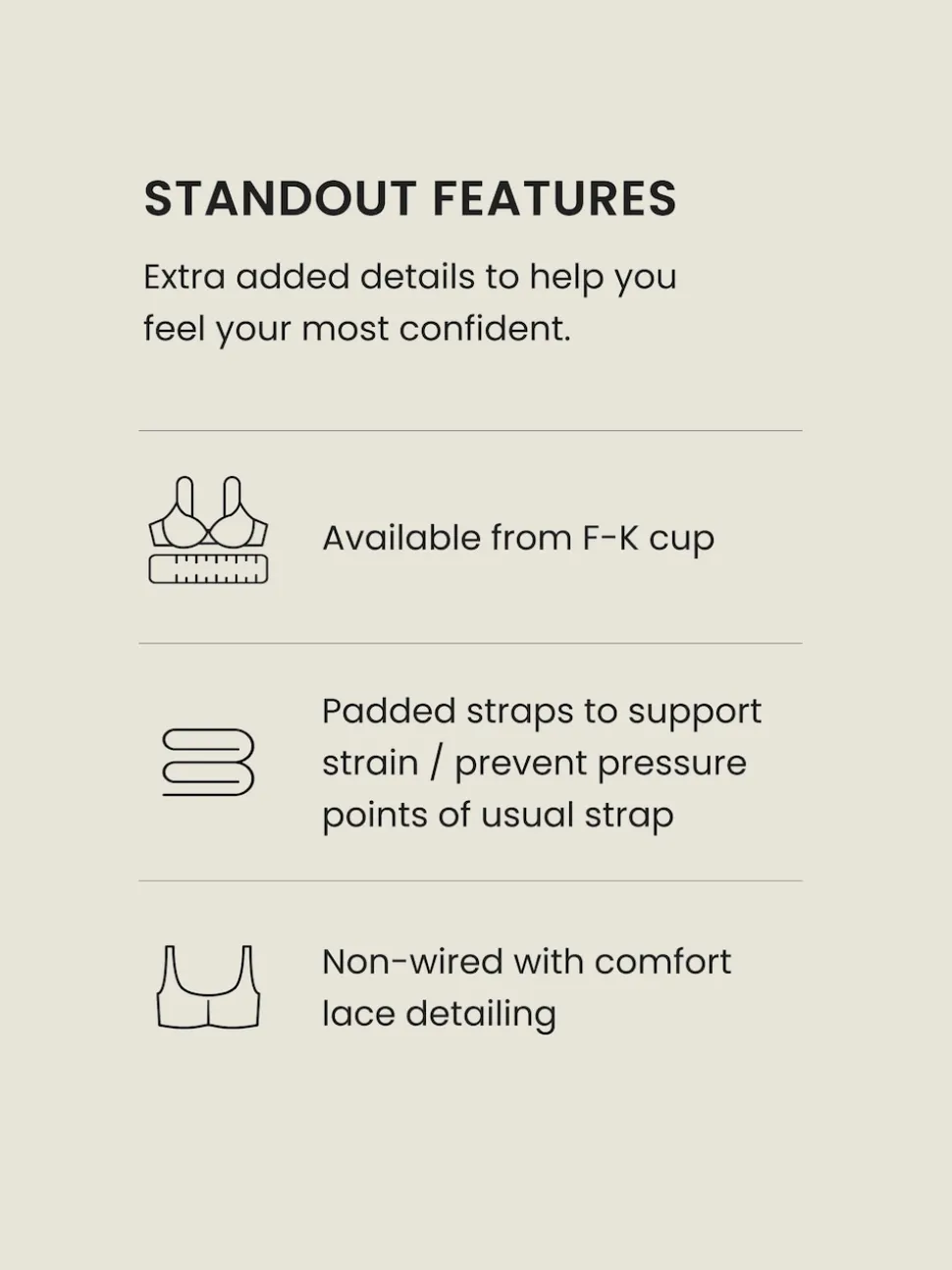 White F-K Ultimate Comfort Cup Padded Strap Non Pad Non Wired Bra with Side Support