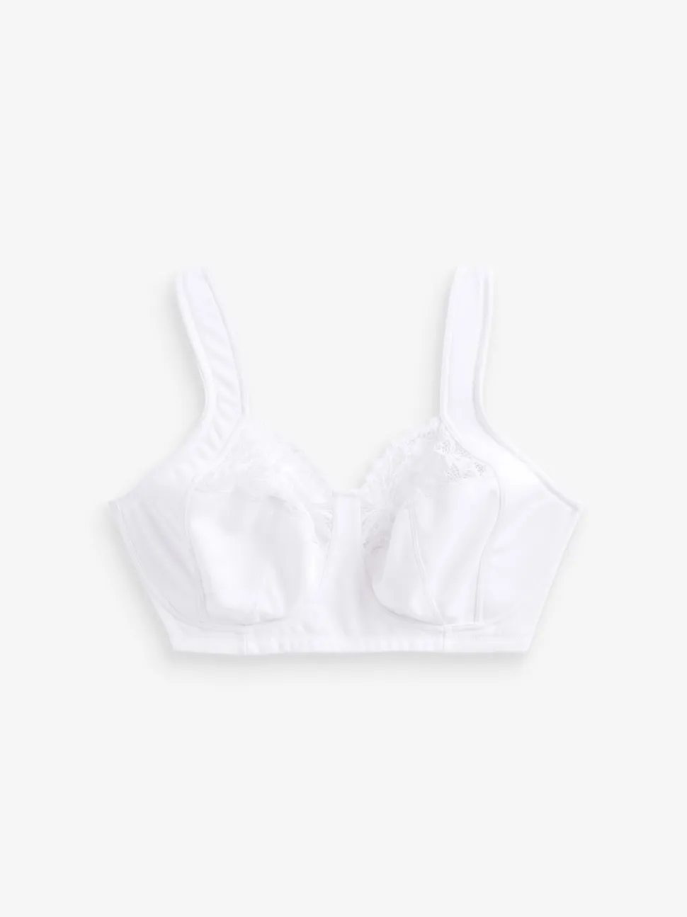 White F-K Ultimate Comfort Cup Padded Strap Non Pad Non Wired Bra with Side Support