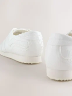 White Forever Comfort® Slimeline Side Stripe Lace Up Trainers
