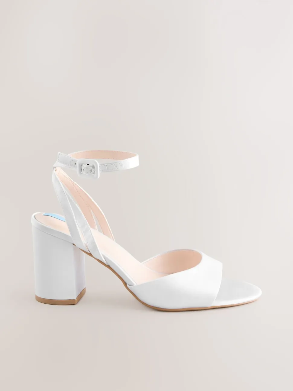 White Forever Comfort® Wedding Round Toe Block Heel Bridal Sandals