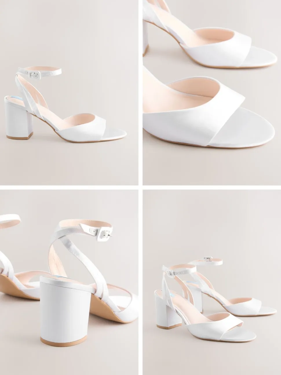 White Forever Comfort® Wedding Round Toe Block Heel Bridal Sandals