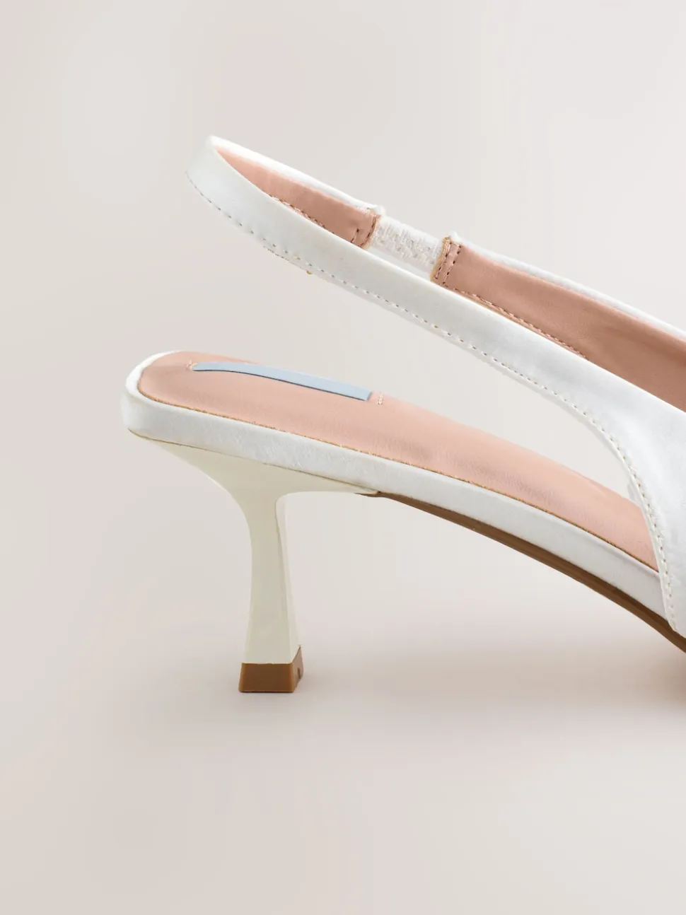 White Forever Comfort® Wedding Satin Bow Pointed Toe Slingback Heels