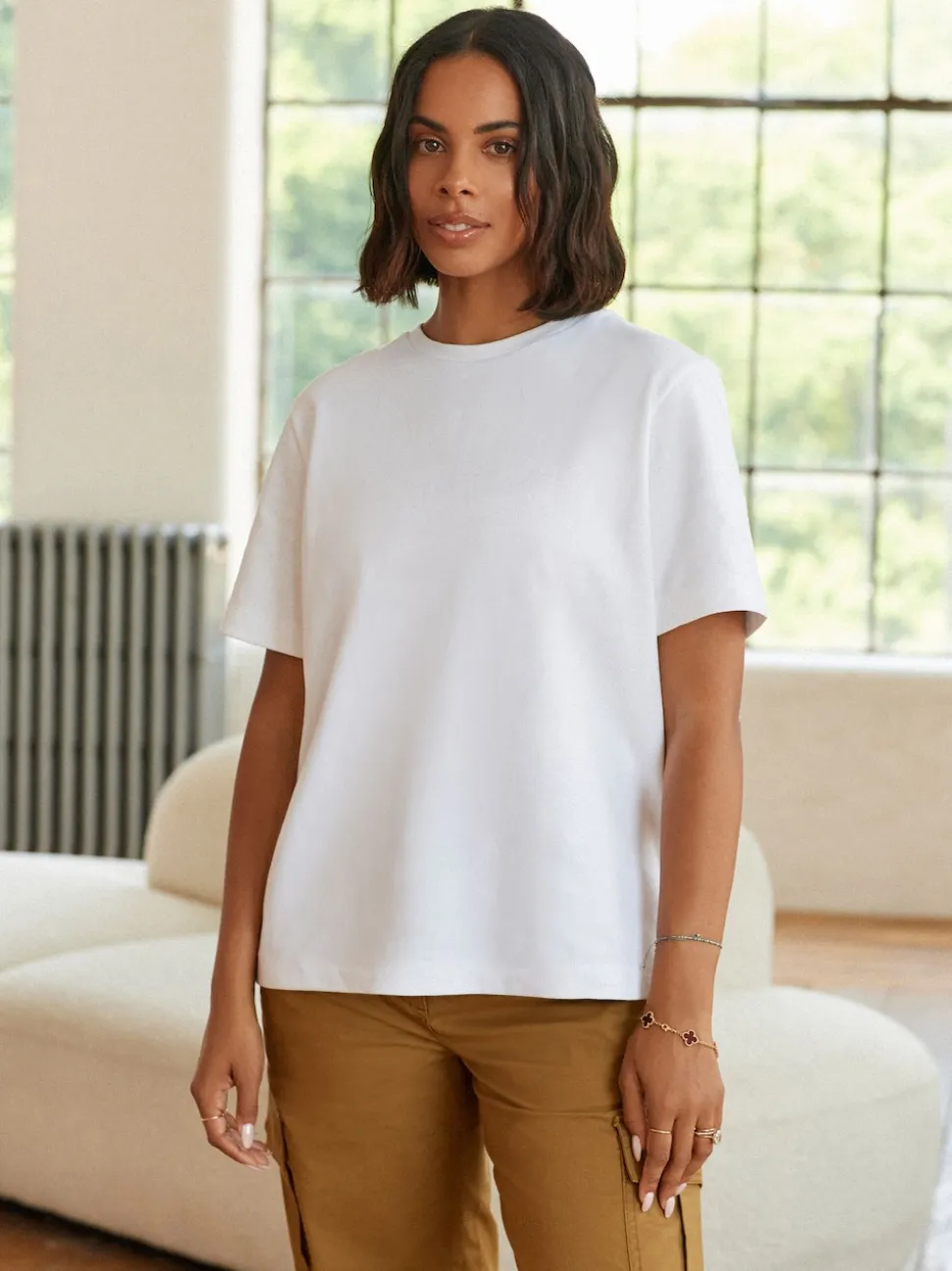White Heavyweight Short Sleeve Crew Neck T-Shirt