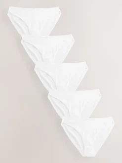 White High Leg Cotton Rich Knickers 5 Pack