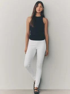 White Jersey Denim Leggings