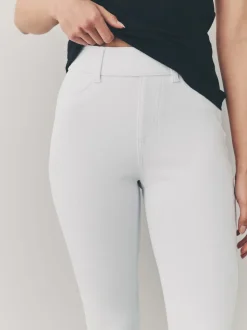 White Jersey Denim Leggings