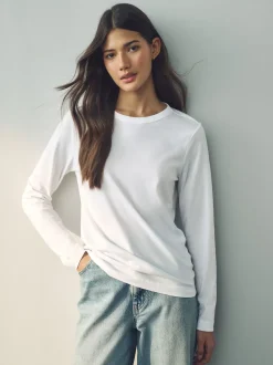 White Long Sleeve Crew Neck T-Shirt