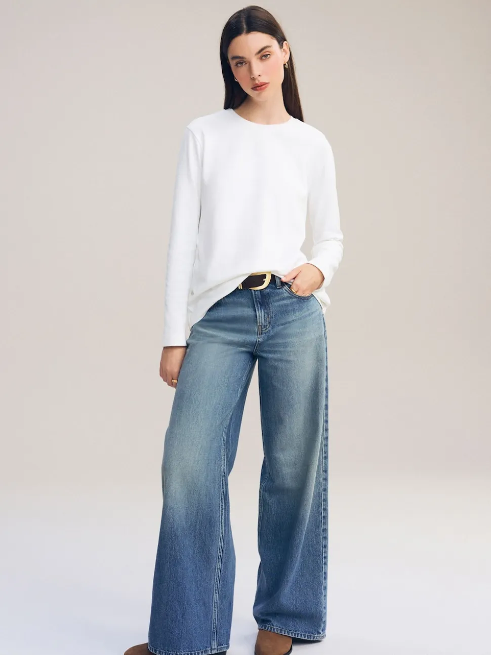White Long Sleeve Heavyweight Crew Neck T-Shirt