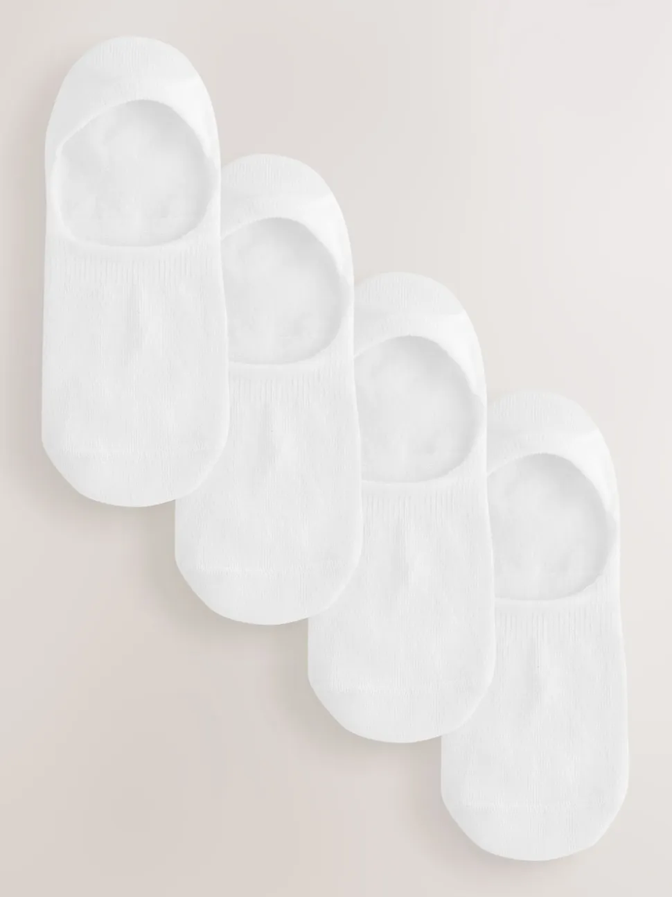 White Modal Invisible Socks 4 Pack