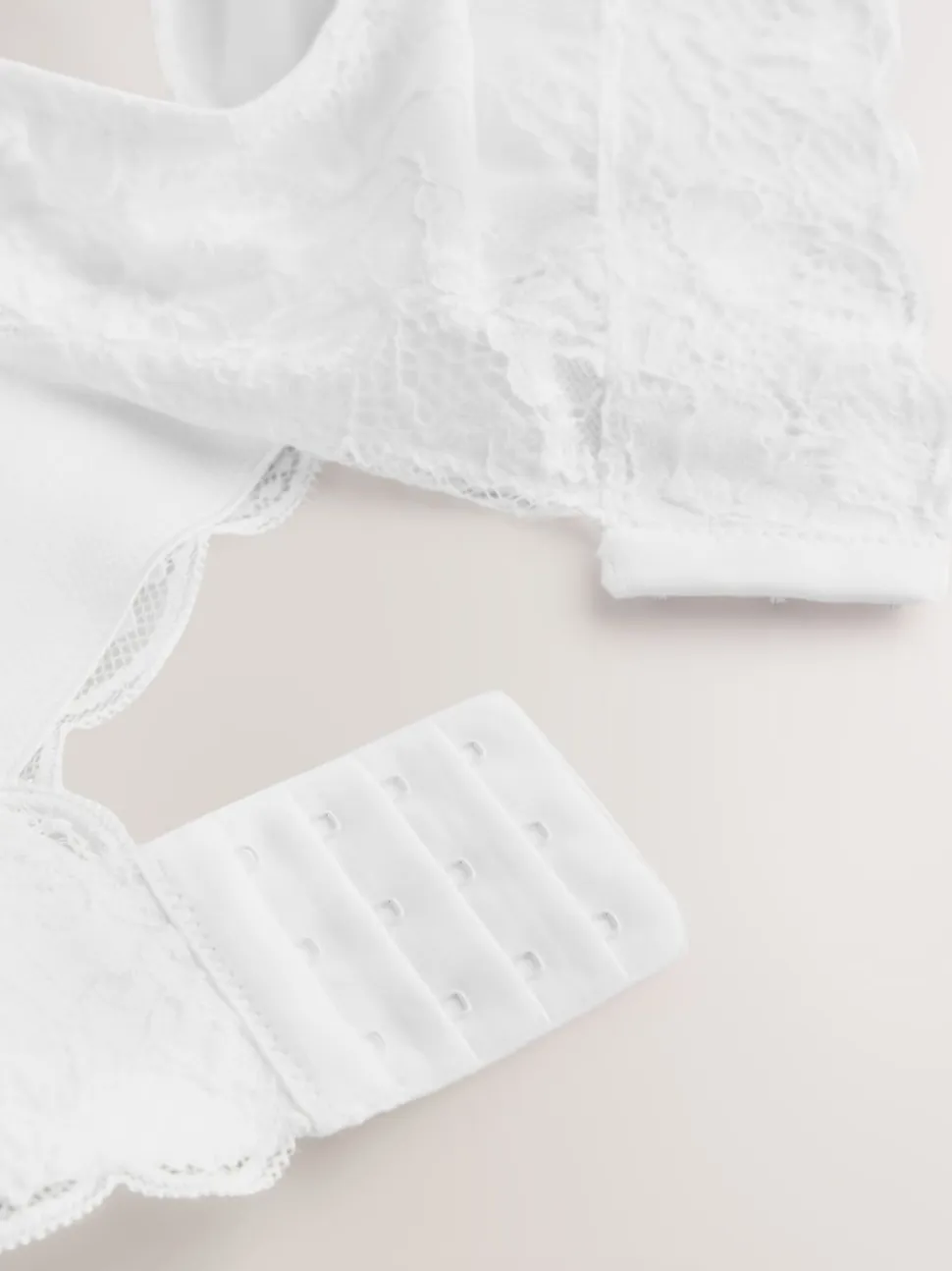 White Non Pad Non Wire Total Support Lace Bra