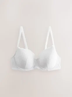 White Pad Balcony DD+ Lace Bra