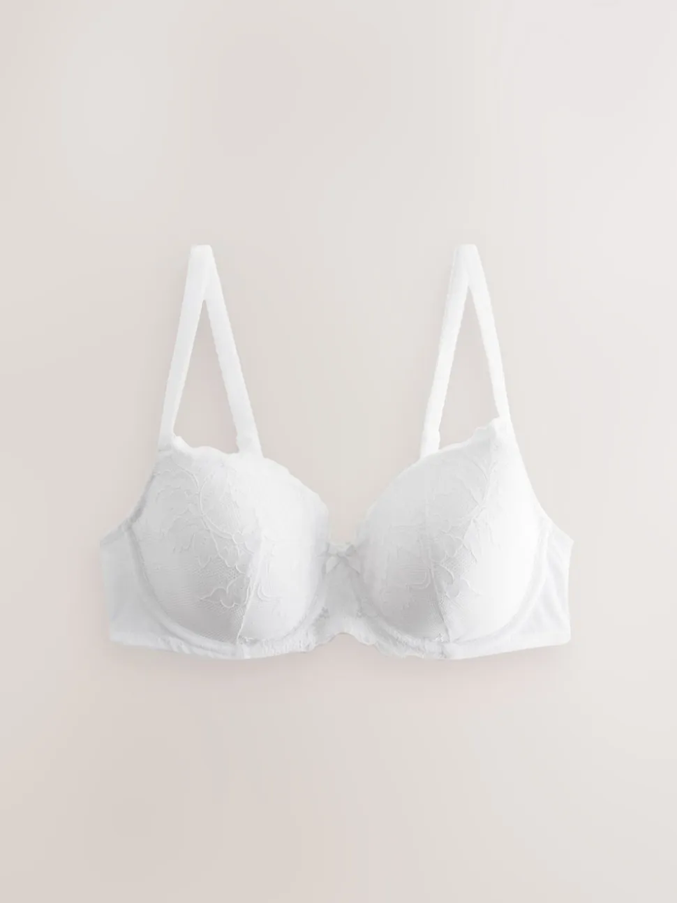 White Pad Balcony DD+ Lace Bra