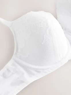 White Pad Balcony DD+ Lace Bra