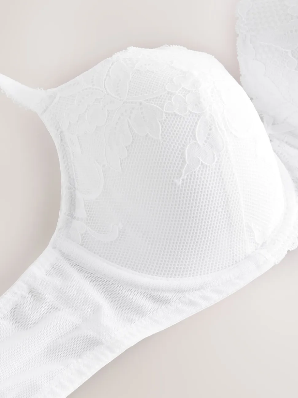White Pad Balcony DD+ Lace Bra