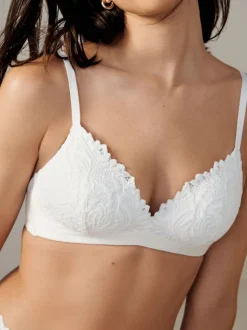 White Pad Non Wire Lace Ultimate Comfort Bra