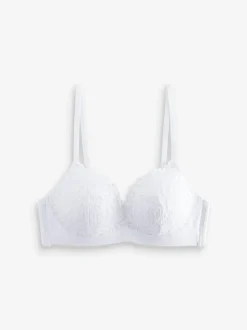 White Pad Non Wire Lace Ultimate Comfort Bra