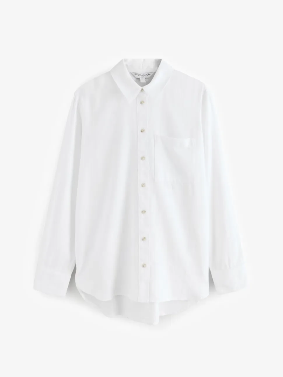 White Relaxed 100% Cotton Button Down Casual Long Sleeve Shirt