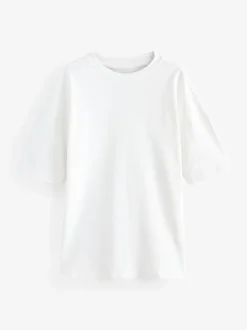 White Relaxed Fit Heavyweight Longline T-Shirt