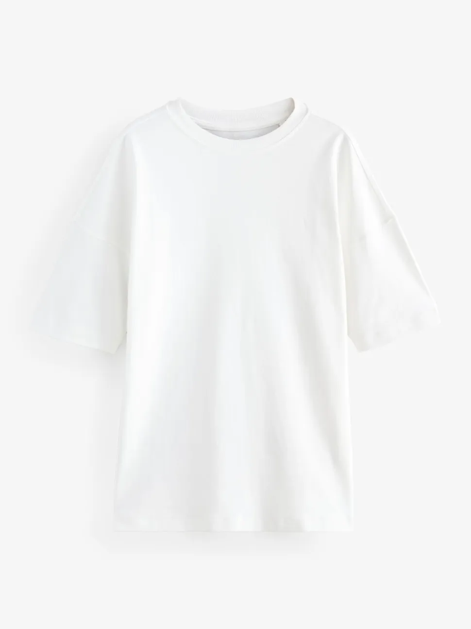 White Relaxed Fit Heavyweight Longline T-Shirt