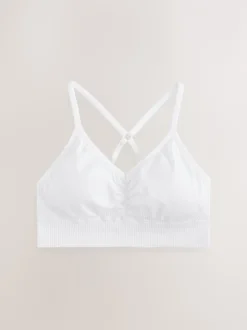 White Seamless Strappy Sports Bra