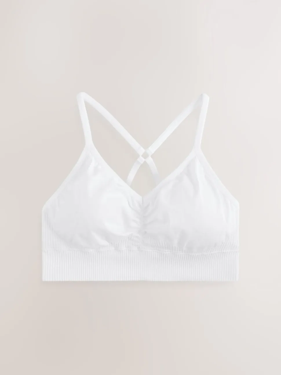White Seamless Strappy Sports Bra