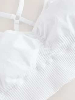 White Seamless Strappy Sports Bra