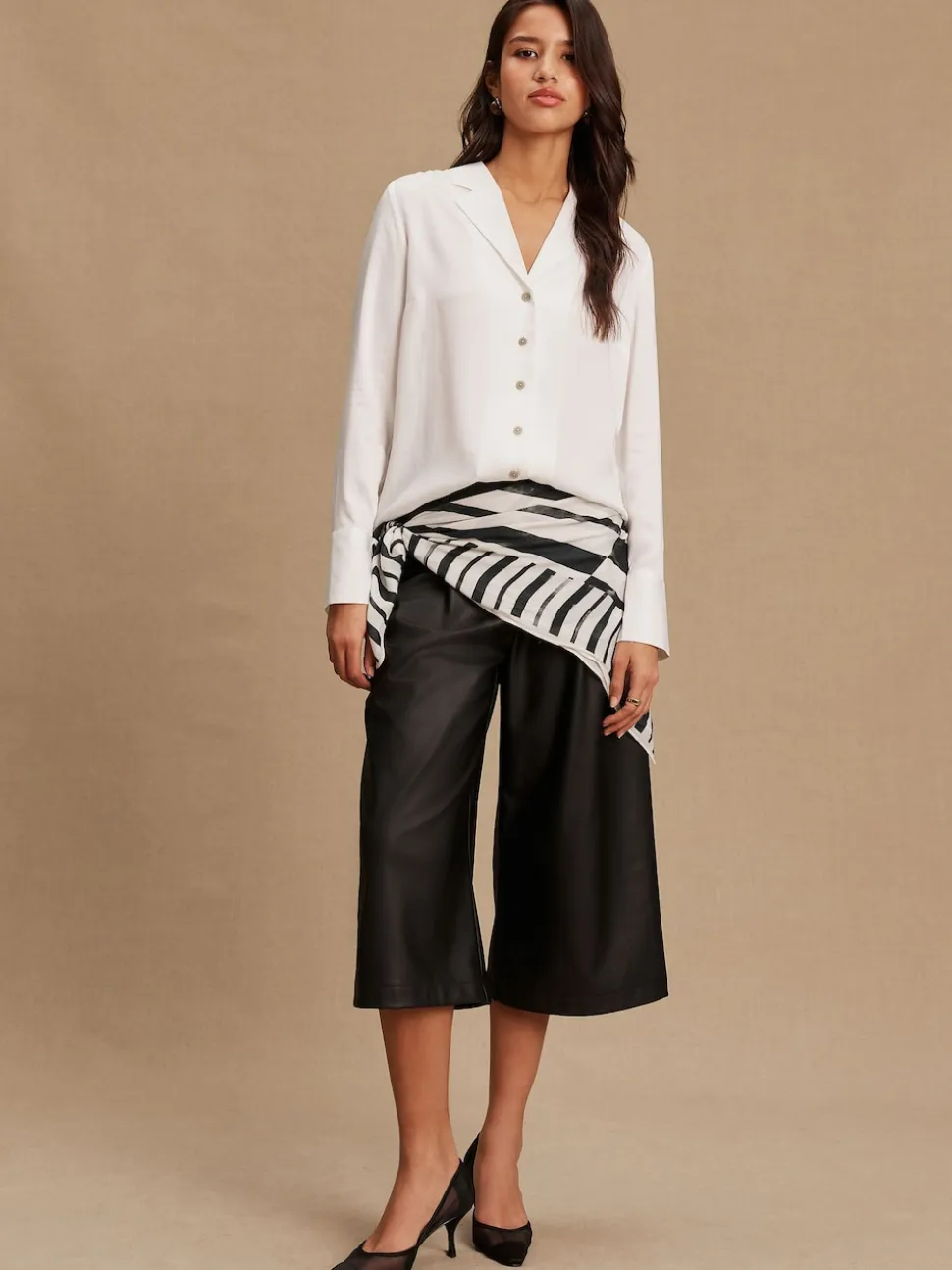 White Soft Revere Collar Long Sleeve Shirt